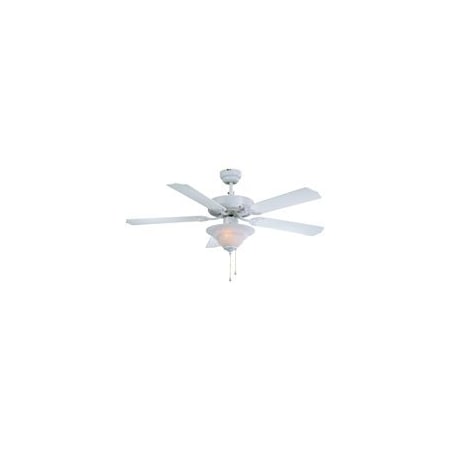 Boston Harbor CF-B552+1F242WH Ceiling Fan, With 1 Dome Light, 52In, White